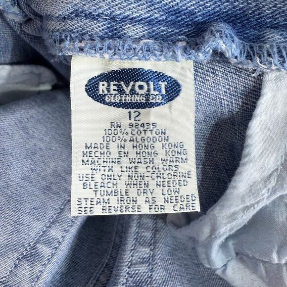 VTG Retro Revolt Denim Jeans Size 12 Embroidered Fish Raw Hem Straight *Read - Picture 6 of 13